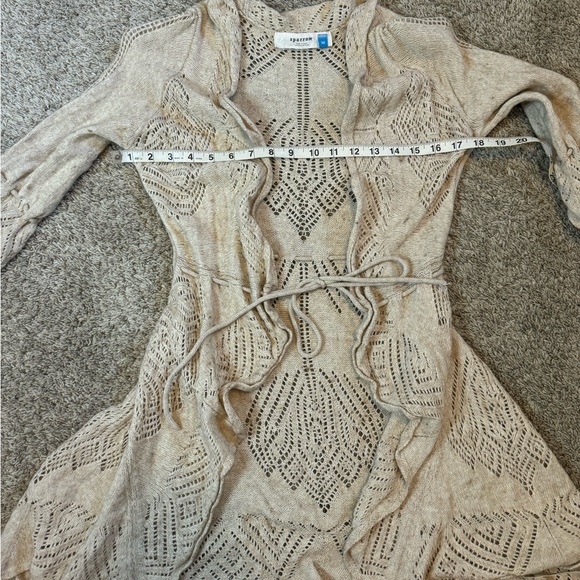 Anthropologie Sparrow Knit Tie Oatmeal Cardigan - Picture 6 of 12